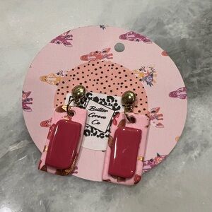 💗🎀 Pretty in Pink Polymer Clay Mixed Media Earrings